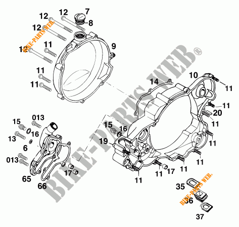 CLUTCH COVER for KTM 300 EXC MARZOCCHI/OHLINS 13LT 1996