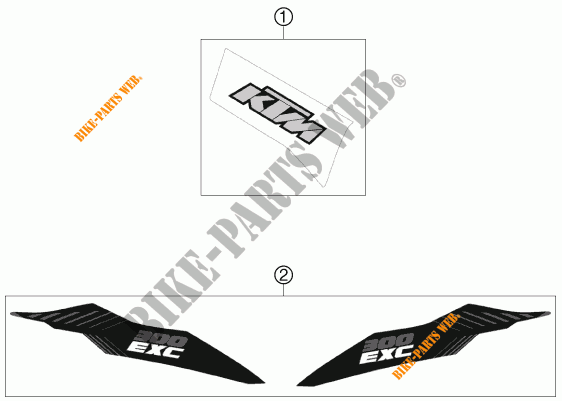 STICKERS for KTM 300 EXC 2012