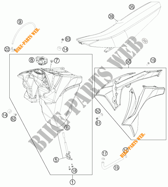 TANK / SEAT for KTM 300 EXC 2012