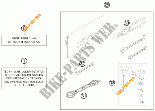 TOOL KIT / MANUALS / OPTIONS for KTM 300 EXC 2012