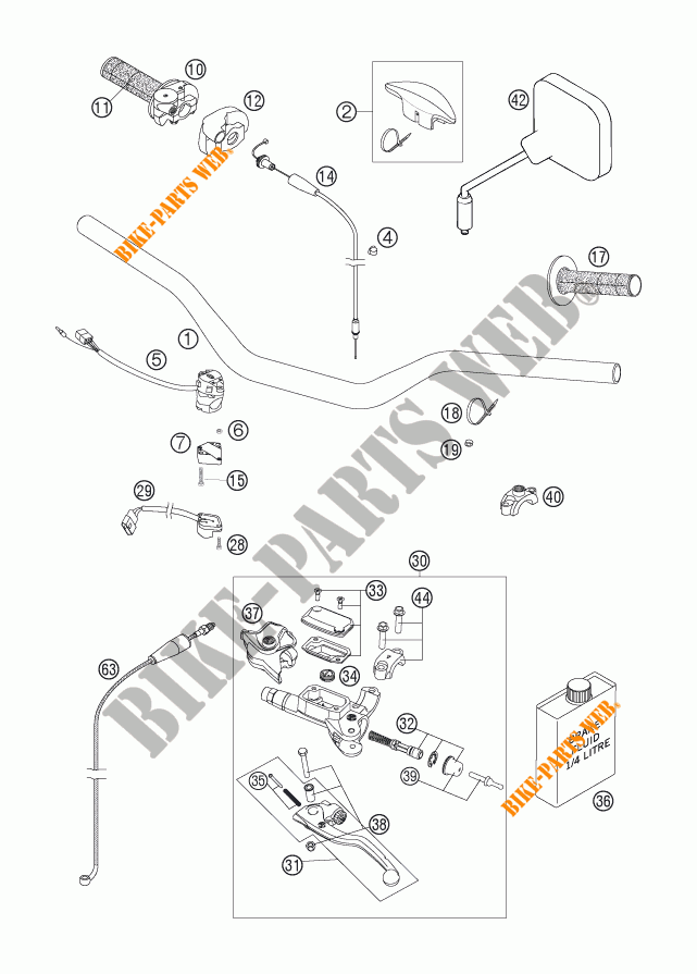 HANDLEBAR / CONTROLS for KTM 300 EXC 2007