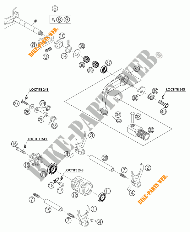 GEAR SHIFTING MECHANISM for KTM 300 EXC 2004