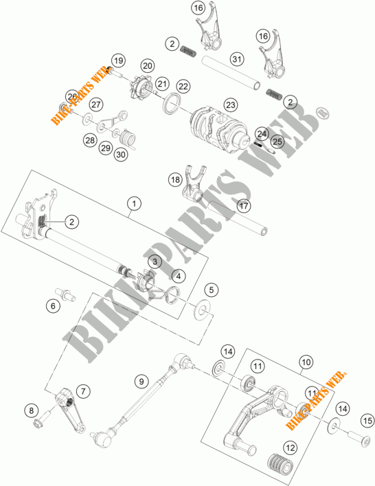 GEAR SHIFTING MECHANISM for KTM RC 390 WHITE ABS 2014