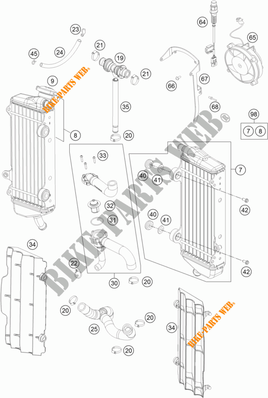 COOLING SYSTEM for KTM 250 EXC-F 2016