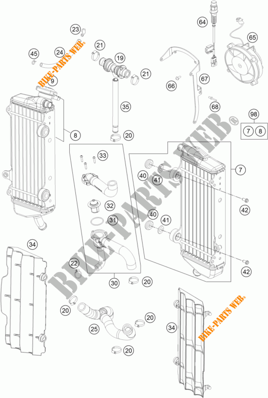 COOLING SYSTEM for KTM 250 EXC-F 2016