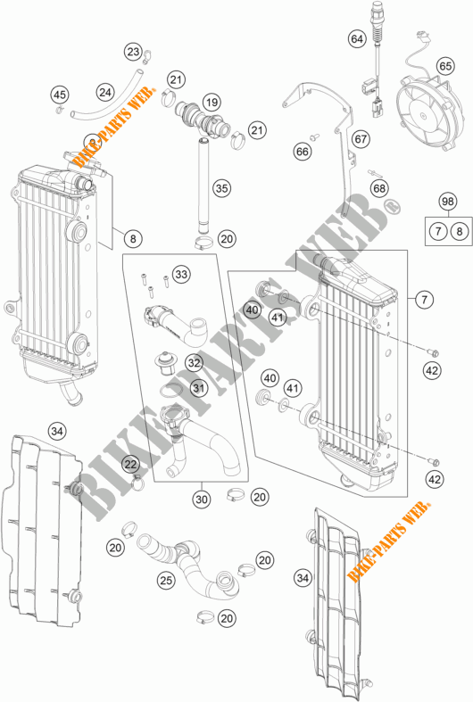 COOLING SYSTEM for KTM 250 EXC-F 2015