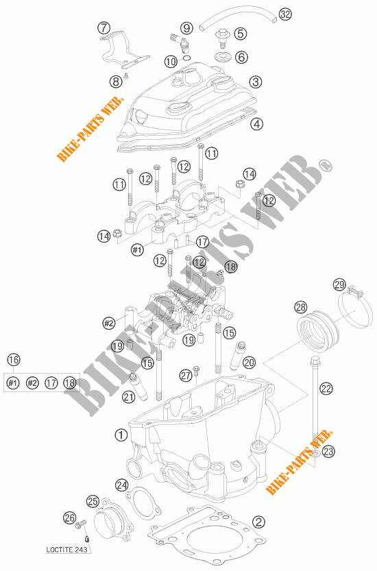 CYLINDER HEAD  for KTM 250 EXC-F 2011