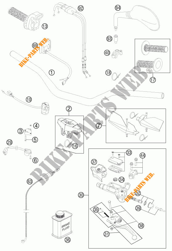 HANDLEBAR / CONTROLS for KTM 250 EXC-F 2011