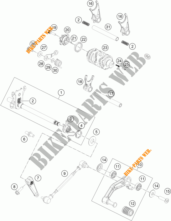 GEAR SHIFTING MECHANISM for KTM RC 250 WHITE ABS 2016