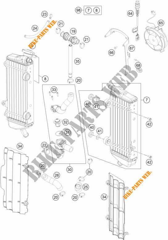 COOLING SYSTEM for KTM 450 EXC SIX DAYS 2016