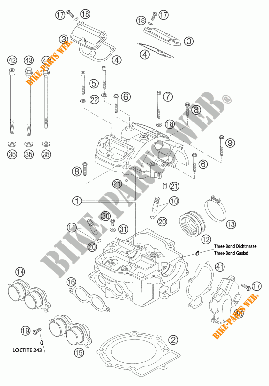 CYLINDER / HEAD for KTM 450 EXC-G RACING 2004