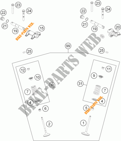 VALVES for KTM 450 EXC 2016