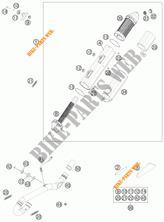 EXHAUST for KTM 450 EXC 2014