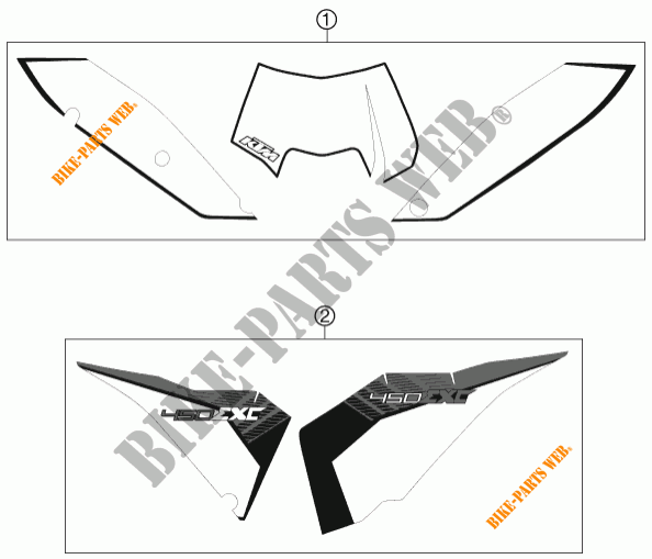 STICKERS for KTM 450 EXC 2011