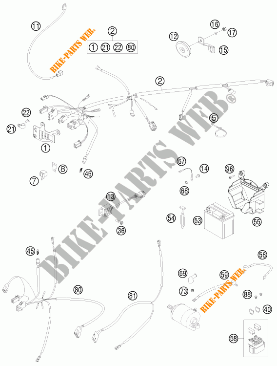 WIRING HARNESS for KTM 450 EXC 2011