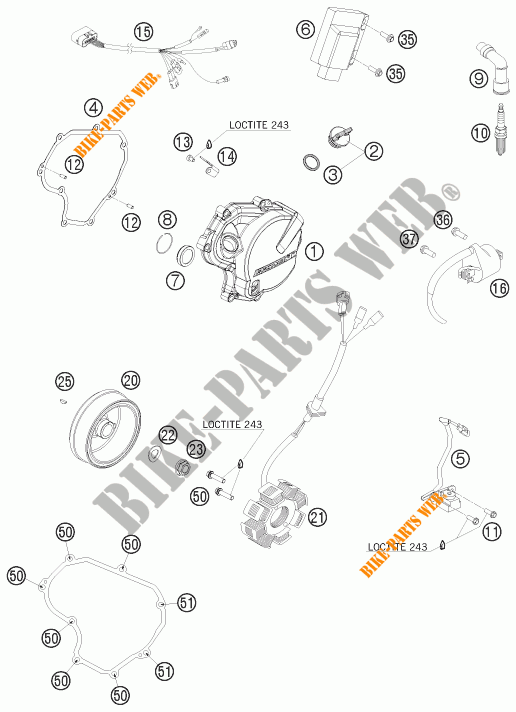 IGNITION SYSTEM for KTM 450 EXC 2010