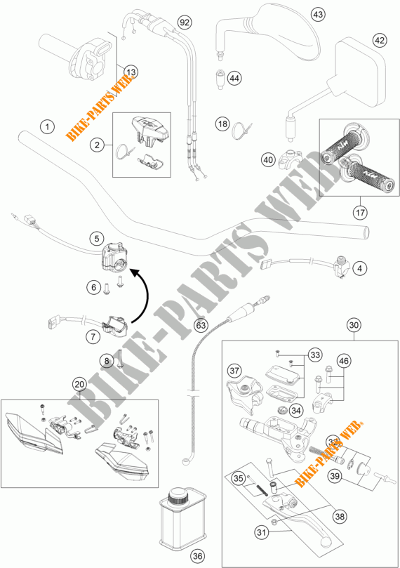 HANDLEBAR / CONTROLS for KTM 350 EXC-F 2016