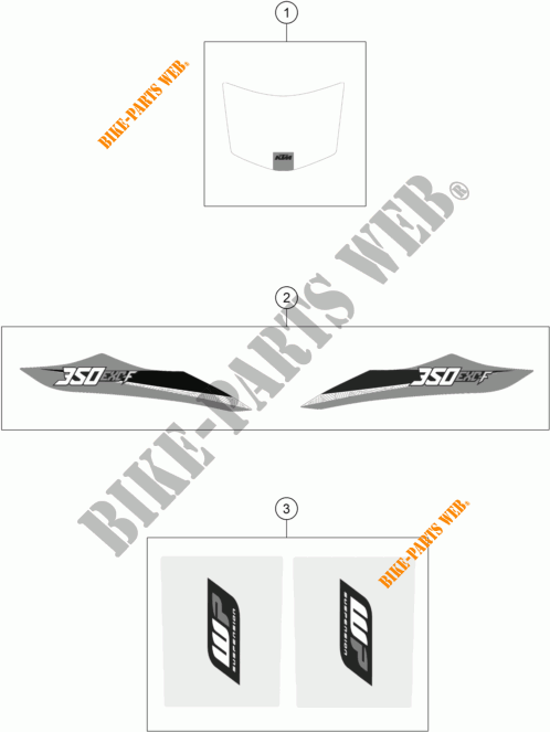 STICKERS for KTM 350 EXC-F 2016