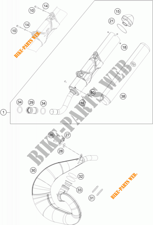 EXHAUST for KTM 250 EXC 2017