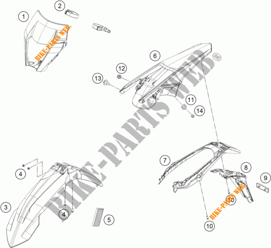 PLASTICS for KTM 250 EXC 2017