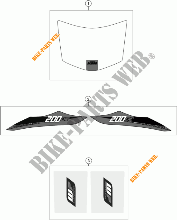 STICKERS for KTM 200 EXC 2016