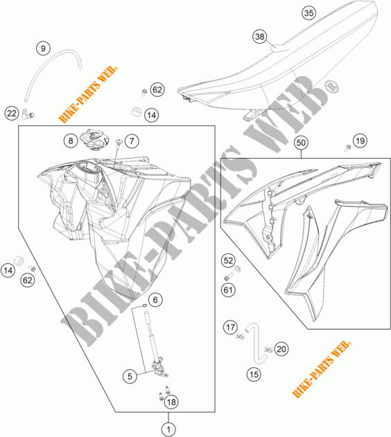 TANK / SEAT for KTM 200 EXC 2016