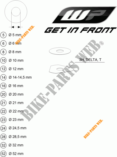 WP SHIMS FOR SETTING for KTM 200 EXC 2016