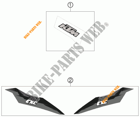STICKERS for KTM 200 EXC 2013