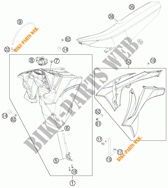 TANK / SEAT for KTM 200 EXC 2013