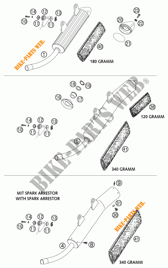 EXHAUST for KTM 200 EXC 2003 # KTM - Genuine Spare Parts Catalogue