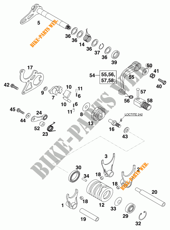 GEAR SHIFTING MECHANISM for KTM 200 EXC 1999