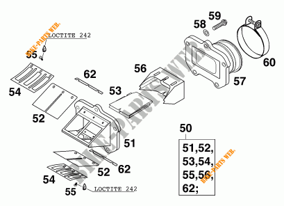 REED VALVE CASE for KTM 200 EXC 1999