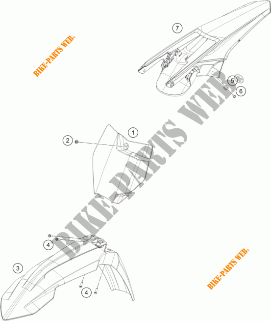PLASTICS for KTM 250 SX-F 2018