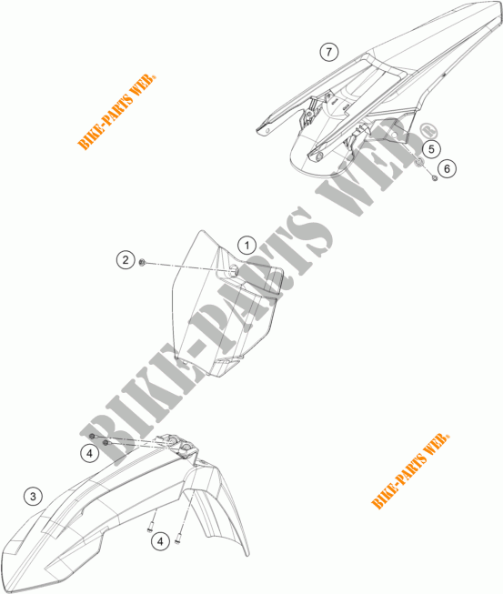 PLASTICS for KTM 250 SX-F 2017