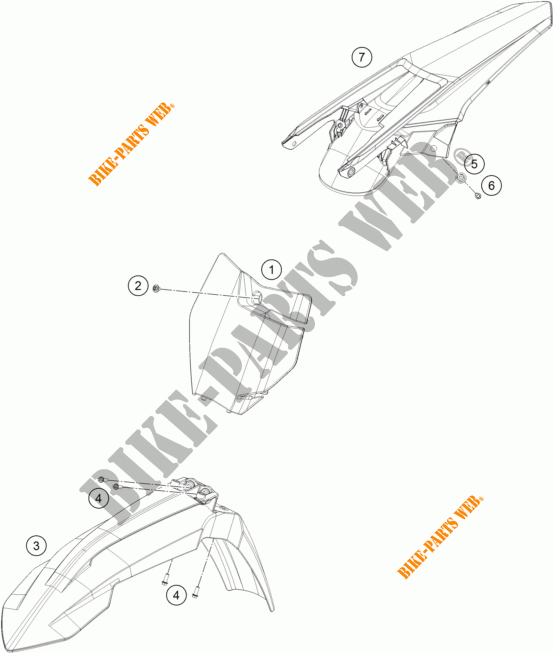 PLASTICS for KTM 250 SX-F 2016