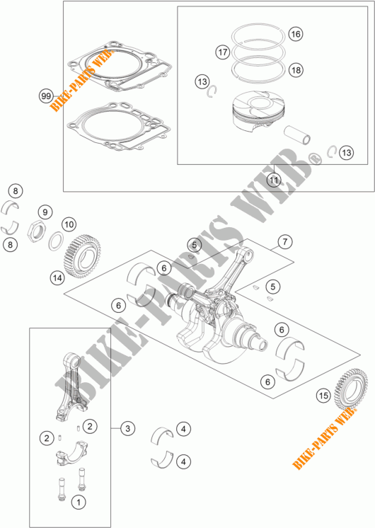 CRANKSHAFT / PISTON for KTM 1290 SUPER DUKE R SPECIAL EDITION ABS 2016