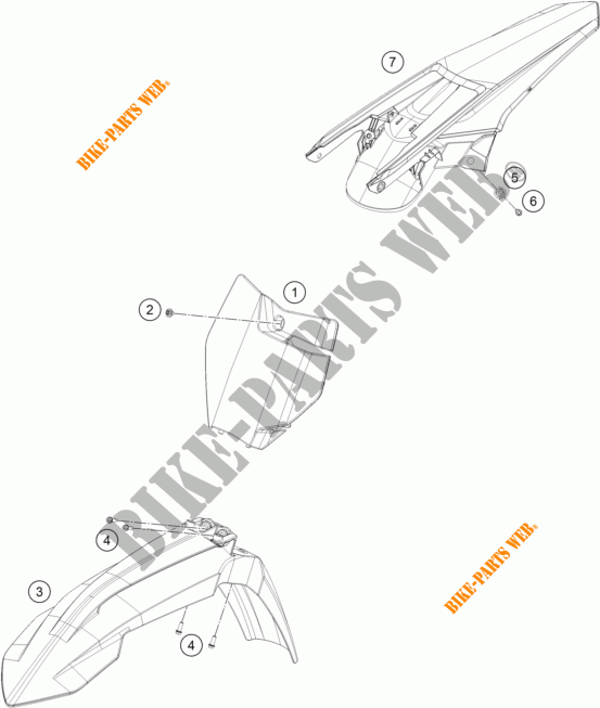 PLASTICS for KTM 125 SX 2017