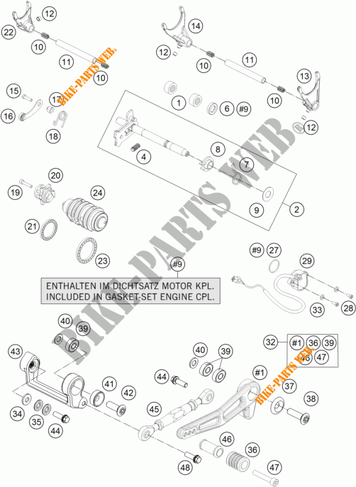 GEAR SHIFTING MECHANISM for KTM 1290 SUPER DUKE R SPECIAL EDITION ABS 2016