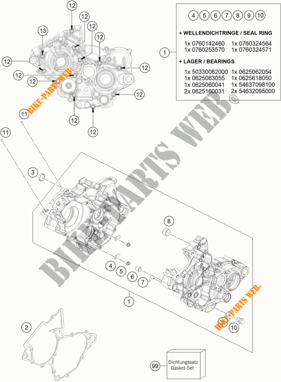 CRANKCASE for KTM 125 SX 2016