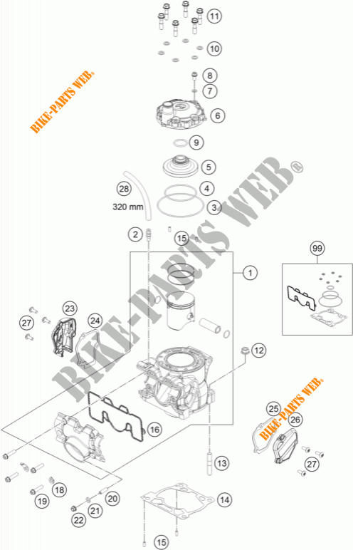 CYLINDER / HEAD for KTM 125 SX 2016