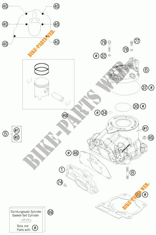 CYLINDER / HEAD for KTM 125 SX 2015