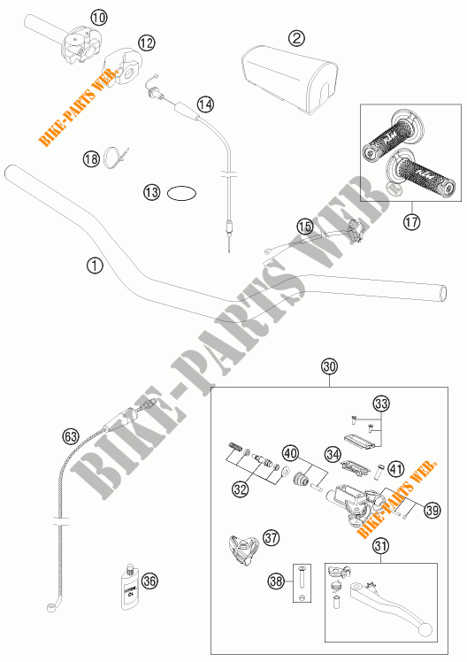 HANDLEBAR / CONTROLS for KTM 125 SX 2015