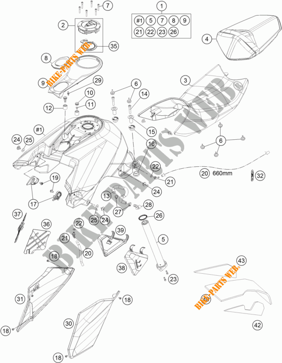 TANK / SEAT for KTM 1290 SUPER DUKE R SPECIAL EDITION ABS 2016