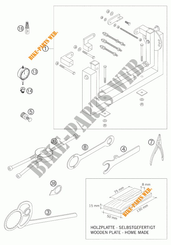SPECIFIC TOOLS (ENGINE) for KTM 125 SX 2006