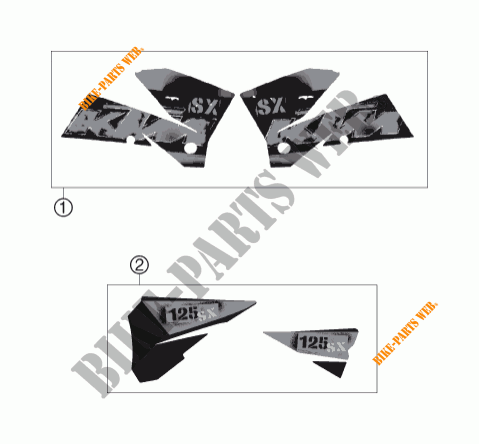 STICKERS for KTM 125 SX 2006