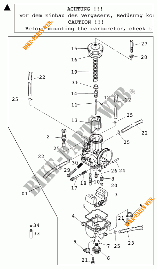 CARBURETOR for KTM 125 SX 2001