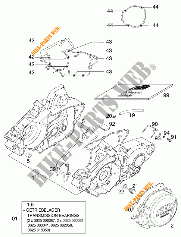 CRANKCASE for KTM 125 SX 2001