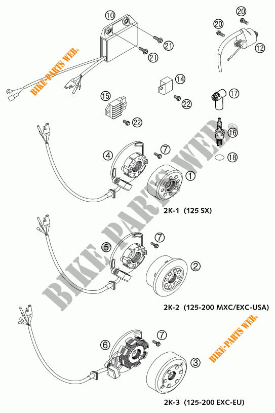 IGNITION SYSTEM for KTM 125 SX 2001