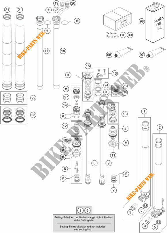 FRONT FORK (PARTS) for KTM 450 SX-F 2018