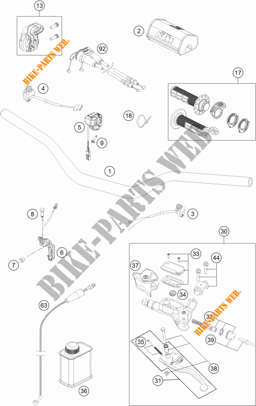 HANDLEBAR / CONTROLS for KTM 450 SX-F 2017